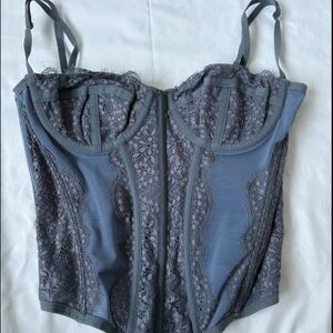 Lace Trimmed Gray Camisole